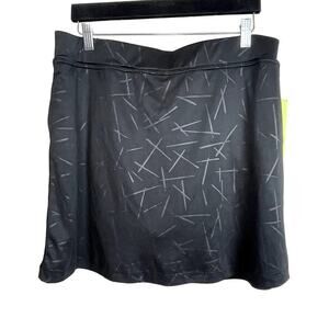 NWT‎ Emerald 18 Performance Skort Black Hash Marks Pattern Size XL Skirt Pockets